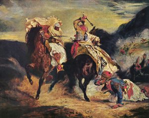 Lucha del Giaur con el Pasha de Ferdinand Victor Eugene Delacroix